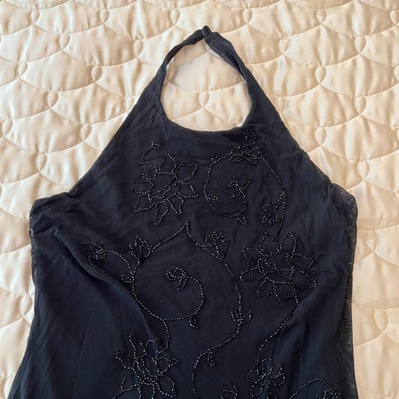 Laundry Mesh Beaded Halter Gown, Size M - Picture 1 of 11